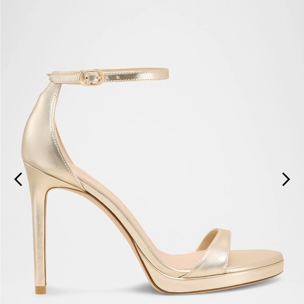 Stuart Weitzman Gold Ankle Strap Heels